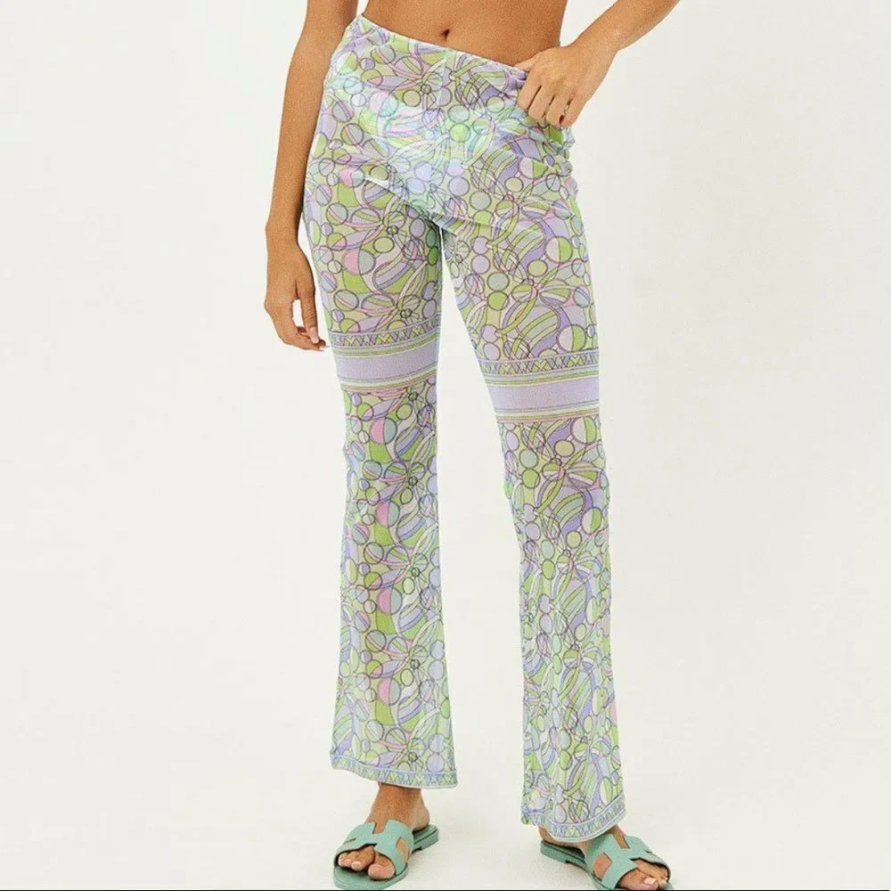 Frankies Bikinis Joey Low Rise Mesh Pants - Vortex Large sheer Coverup‎